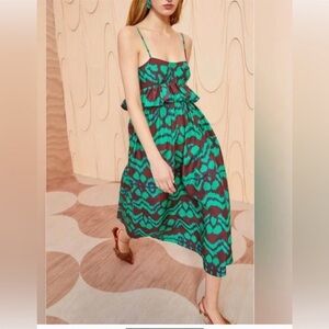 ULLA JOHNSON Amaliya Midi Dress Malachite Sz 6